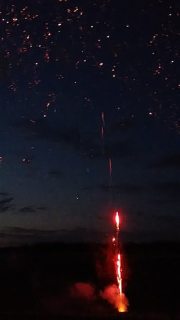 Fireworks in the night sky. Fireworks on the background of the night sky.の写真素材