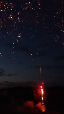 Fireworks in the night sky. Fireworks on the background of the night sky.の写真素材