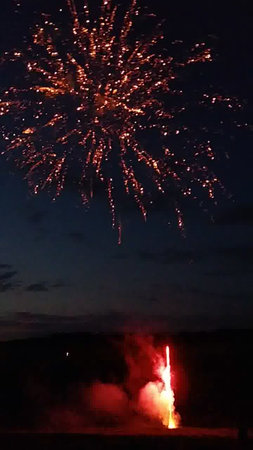 Fireworks in the night sky. Fireworks on the night sky.の写真素材
