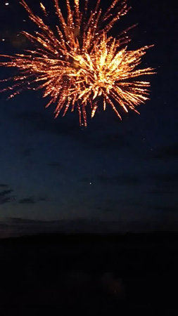Fireworks over the sea in the night sky. Firework in the night sky.の写真素材