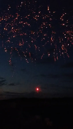 fireworks in the night sky at the end of the year.の写真素材
