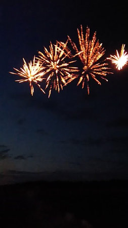 Beautiful fireworks in the night sky. Fireworks in the sky.の写真素材