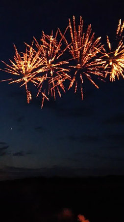 fireworks in the night sky, celebration of the New Year and Christmasの写真素材