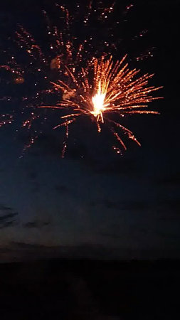 Fireworks in the night sky at Pattaya beach, Thailand.の写真素材
