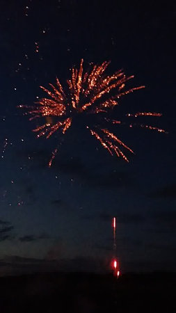 fireworks in the night sky, new year celebration, 4th of julyの写真素材