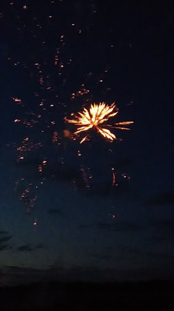 fireworks in the night sky, with a lot of fireworkの写真素材