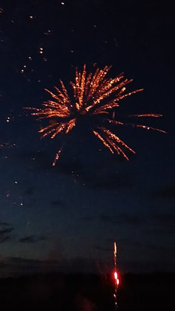 fireworks in the night sky, beautiful holiday firework in the night skyの写真素材