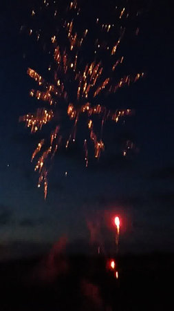 Fireworks in the night sky. The firework is very beautiful.の写真素材