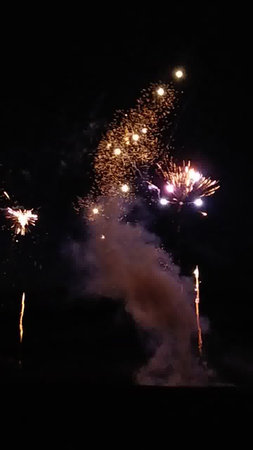 Colorful fireworks of various colors over night sky. Big fireworkの写真素材