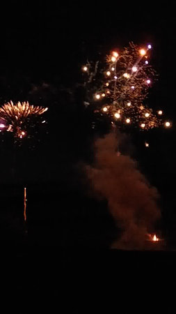 Colorful fireworks display for celebration happy new year and merry christmasの写真素材