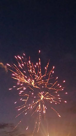 fireworks in the night sky, new year's eve, celebrationの写真素材
