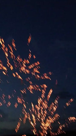 fireworks in the night sky, close-up of fireworkの写真素材
