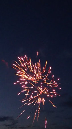 Fireworks in the night sky. Colorful fireworks in the night sky.の写真素材