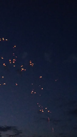 fireworks in the night sky, celebration of Maslenitsaの写真素材