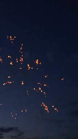 Fireworks in the night sky. Celebration of the New Year.の写真素材