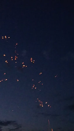 Fireworks in the night sky. Celebration of the new year.の写真素材