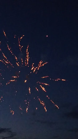 fireworks in the night sky, fireworks on the black sky backgroundの写真素材