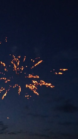 fireworks in the night sky, closeup of a fireworkの写真素材