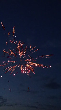 fireworks in the sky at night, bangkok, thailandの写真素材