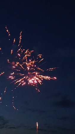 Fireworks in the night sky at Pattaya Chonburi Thailandの写真素材