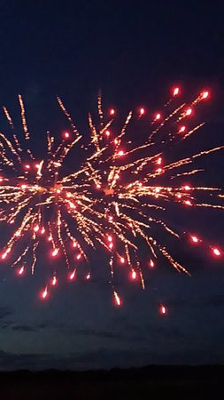 Fireworks in the night sky. Celebration of New Year and Christmasの写真素材