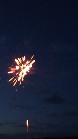 Fireworks in the night sky. Beautiful fireworks in the night sky.の写真素材