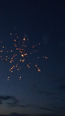 fireworks in the night sky, fireworks in the night skyの写真素材