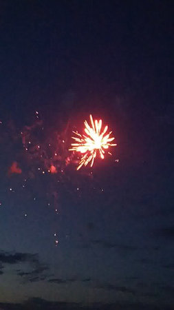 Fireworks in the night sky, new year, holiday, celebrationの写真素材