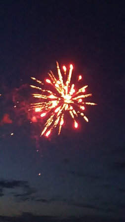 fireworks in the night sky, close up of a fireworkの写真素材