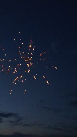 Fireworks in the night sky. The firework in the night sky.の写真素材