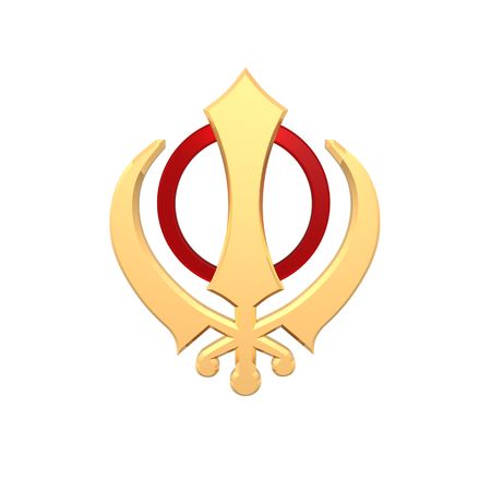 Gold sikhism symbol. Computer generated 3D photo rendering.の写真素材