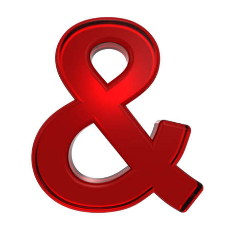 One letter from ruby alphabet set, isolated on white. Computer generated 3D photo rendering.の写真素材