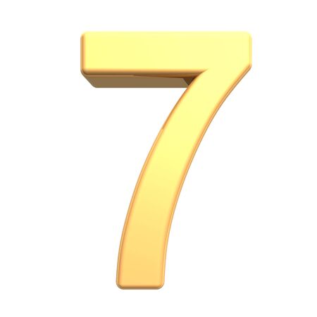 One digit from gold alphabet set, isolated on white. Computer generated 3D photo rendering.の写真素材