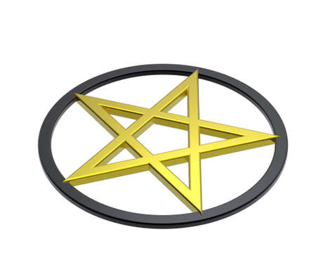 Pentagram isolated on white. Computer generated 3D photo rendering.の写真素材