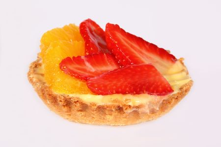 Mini fresh tarta cake with fruitsの写真素材