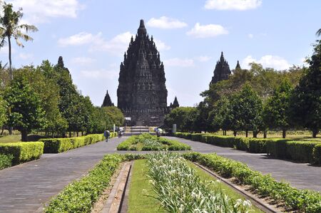Ancient Hindu Prambanan Temple, Java, Indonesiaの写真素材