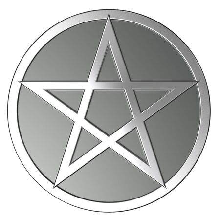 Silver pentagramの写真素材
