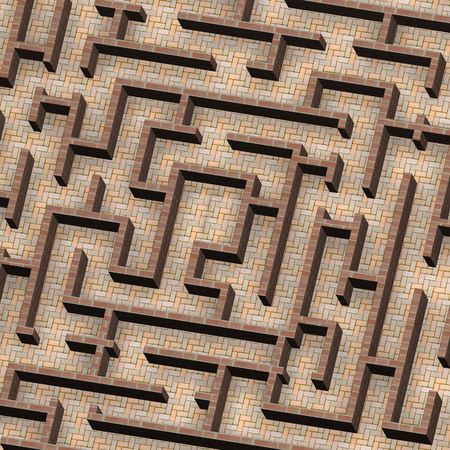 Maze concept. Computer generated 3D photo rendering. 