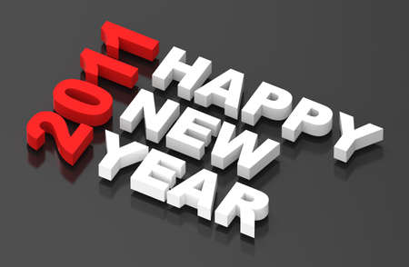 Happy New Year 2011, text on black. Computer generated 3D の写真素材