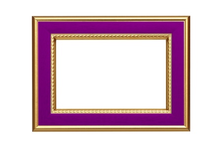 Gold-violet frame isolated on white backgroundの写真素材