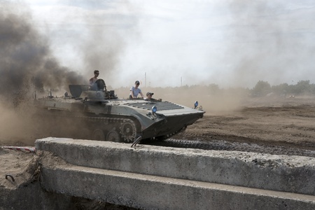 At the X International meeting of military vehicles  TRACKS AND HORSESHOE  in Borne Sulinowo, Poland on August 16, 2013 のeditorial素材