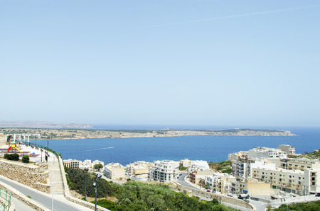 A view of Mellieha Bay, Maltaのeditorial素材
