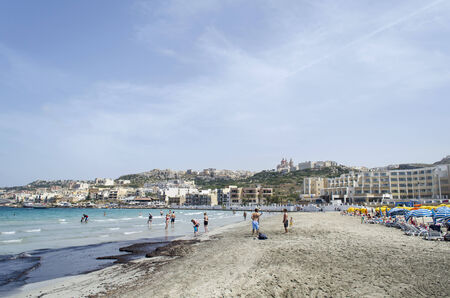 Mediterranean sea at summer day  Mellieha, Malta Island, Europeのeditorial素材