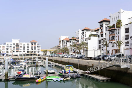 View of the luxurious Marina district in Agadir, Morocco.のeditorial素材