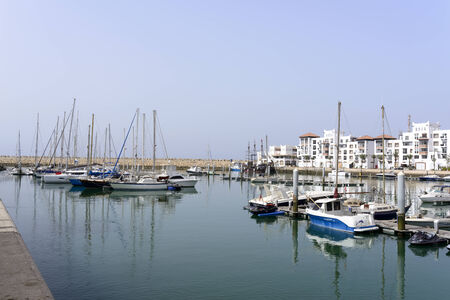 View of the luxurious Marina district in Agadir, Morocco.のeditorial素材