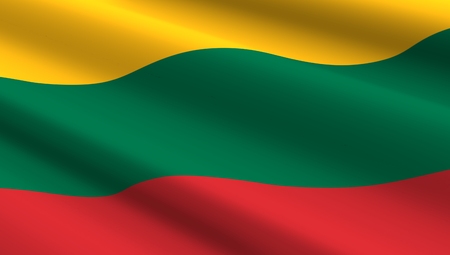 Lithuania flag background. Computer generated 3D photo rendering.の写真素材