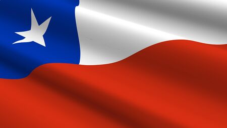 Chile flag background. Computer generated 3D photo rendering.の写真素材