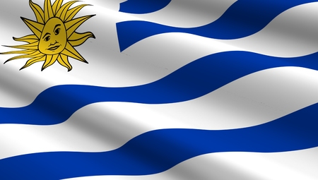 Uruguay flag background. Computer generated 3D photo rendering.の写真素材