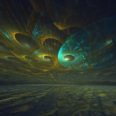 Abstract shapes made of fractal textures.の写真素材