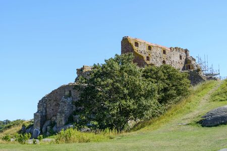 The ruins of Hammershus castle on Bornholm island, Denmarkの写真素材